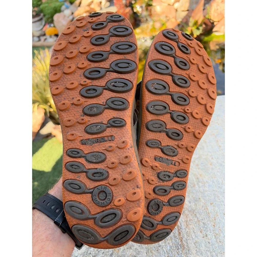 Merrell Mens Air Cushion Thong Sandals Brown Flip Flops Size 10 Outdoor Casual